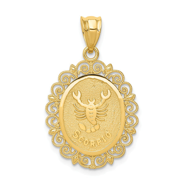 14KT Gold 25X18MM Zodiac Sign Scorpio Pendant-Chain Not Included