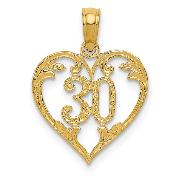 14KT Yellow Gold 19X14MM 30 in Heart Pendant-Chain Not Included