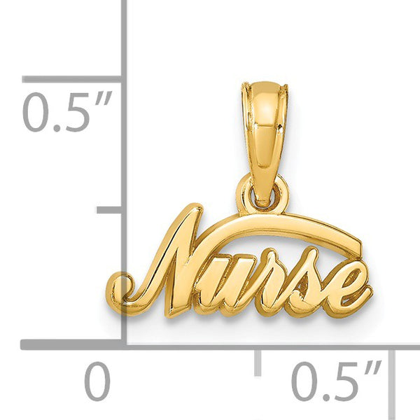 14KT Yellow Gold 12MM Nurse Pendant-Chain Not Included