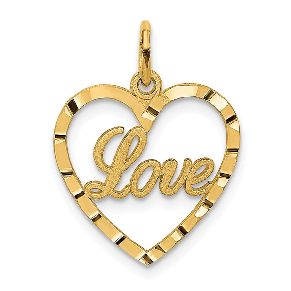 14KT Yellow Gold 21X16MM Heart Pendant-Chain Not Included