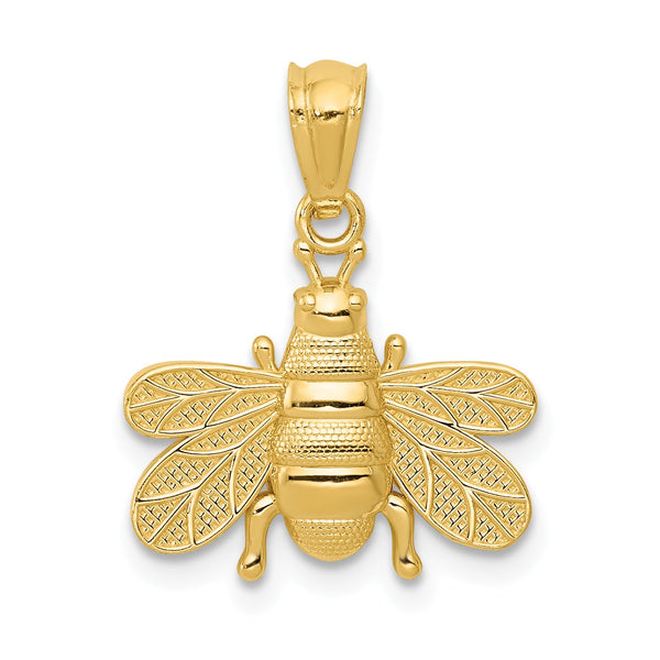 14KT Yellow Gold 19X15MM Bee Pendant-Chain Not Included