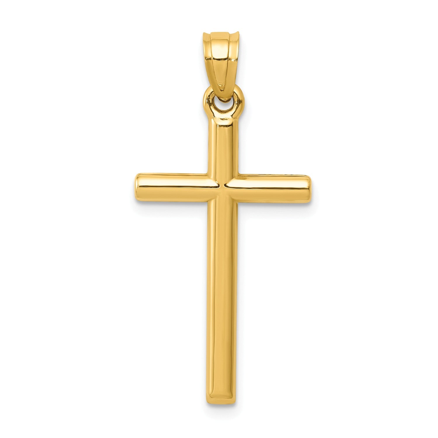 14KT Yellow Gold 31X15MM Three Dimensional Cross Pendant. Chain Not Included