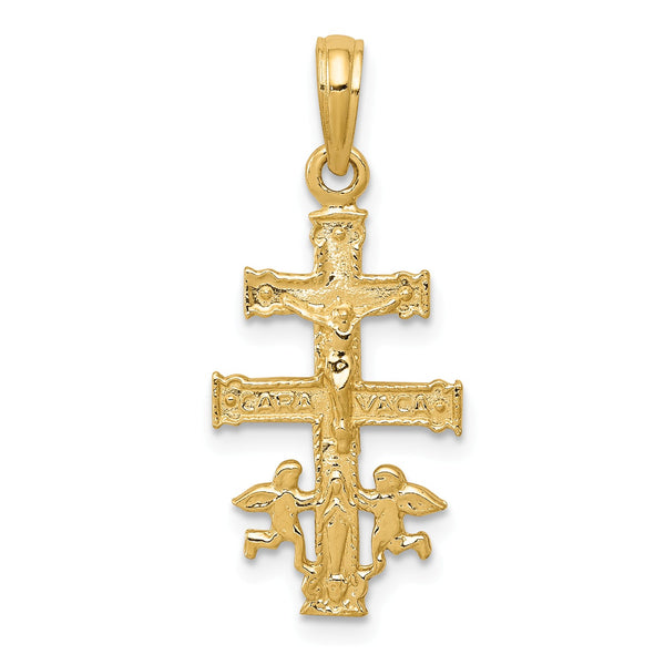14KT Yellow Gold 26X13MM Crucifix Cross Pendant-Chain Not Included