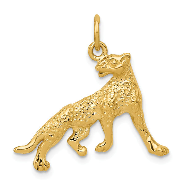 14KT Yellow Gold 26X22MM Cheetah Pendant-Chain Not Included