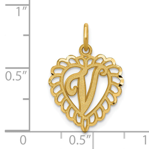 14k Initial V Charm