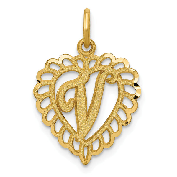 14k Initial V Charm