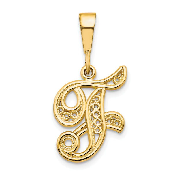 14k Initial F Charm