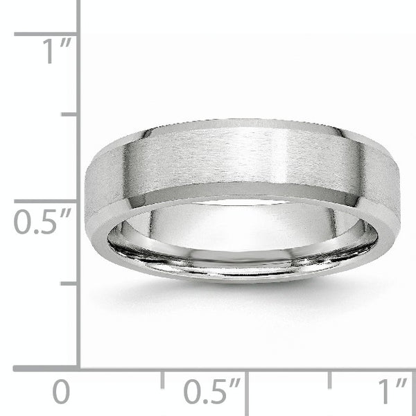 Cobalt Beveled Edge Satin and Polished 6mm Band