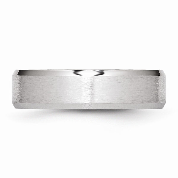 Cobalt Beveled Edge Satin and Polished 6mm Band