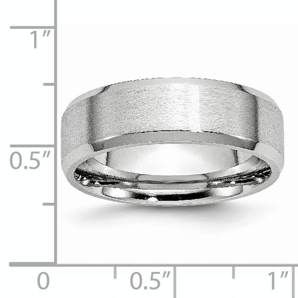 Cobalt Beveled Edge Satin and Polished 7mm Band
