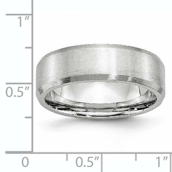 Cobalt Beveled Edge Satin 7mm Band