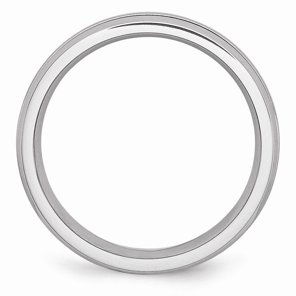 Cobalt Polished and Satin Grooved 6mm Band