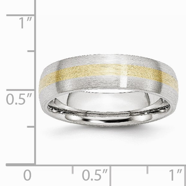 Cobalt 14k Gold Inlay Satin 6mm Band