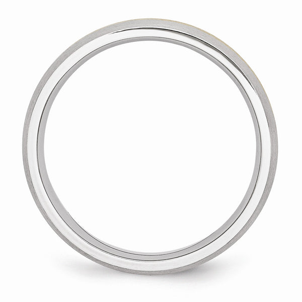Cobalt 14k Gold Inlay Satin 6mm Band