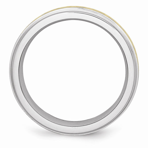 Cobalt 14k Gold Inlay Satin and Polished 6mm Band