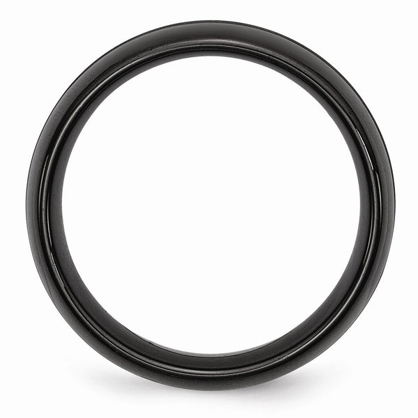 Ceramic Black 8mm Brushed and Polished Band