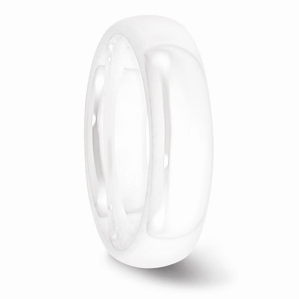 Ceramic White 6mm Polished Band
