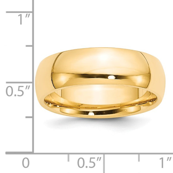 7MM Wedding Comfort Fit Ring in 14KT Yellow Gold; Size 9