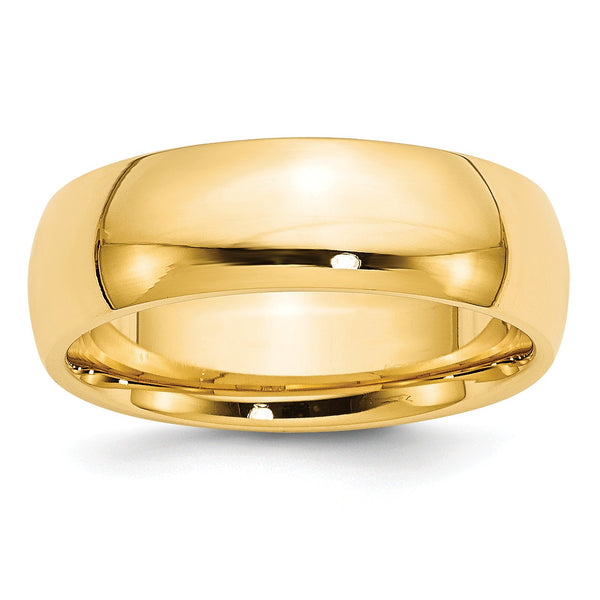 7MM Wedding Comfort Fit Ring in 14KT Yellow Gold; Size 12
