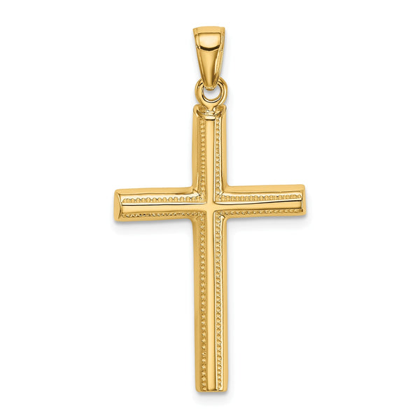 14KT Yellow Gold 40X20MM Cross Pendant-Chain Not Included