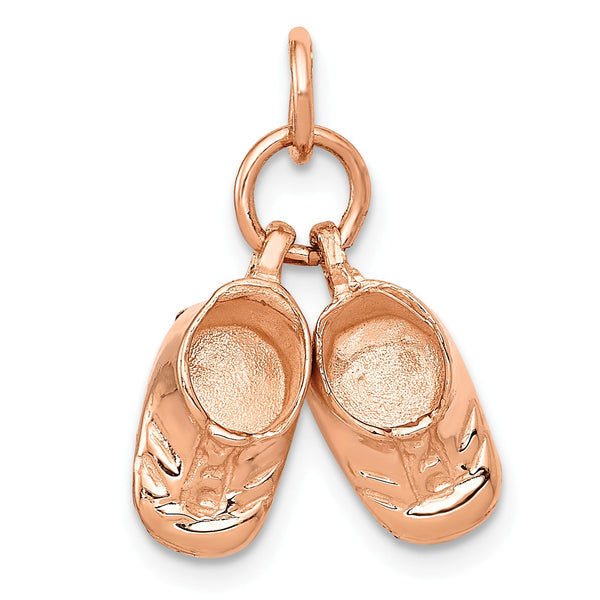 14k Rose Gold Baby Shoes Charm