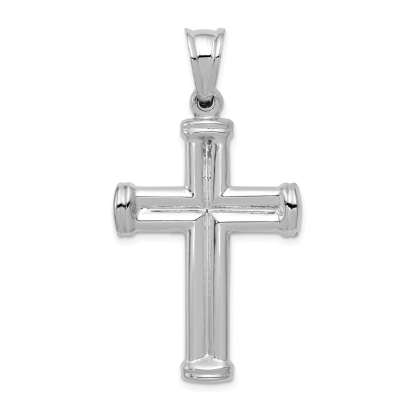 14KT White Gold 38X24MM Cross Pendant-Chain Not Included