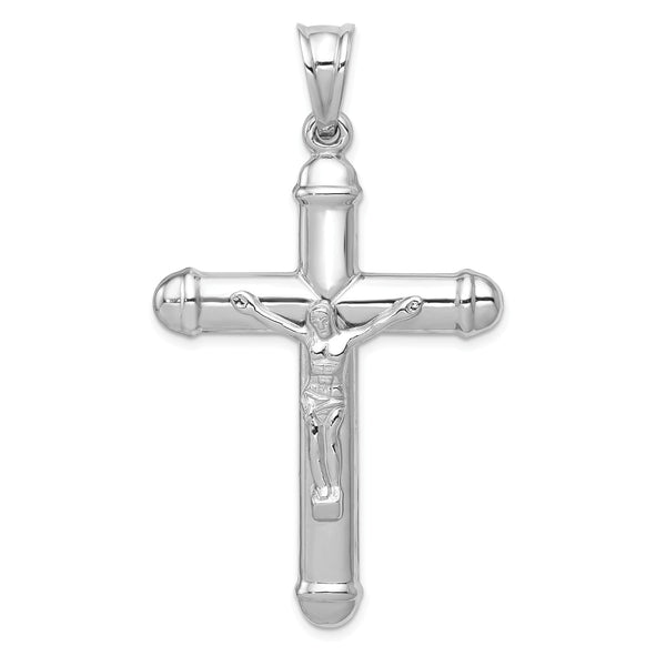 14KT White Gold 56X31MM Reversible Crucifix Cross Pendant-Chain Not Included
