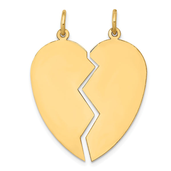 14K 2 piece Heart Charm