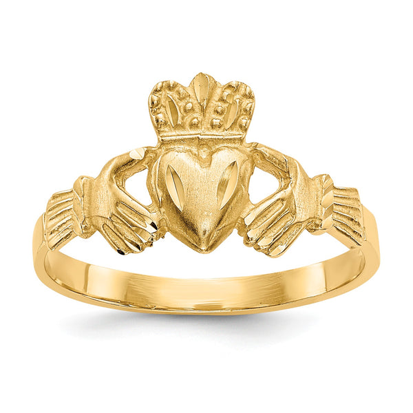 14KT Yellow Gold 6MM Claddagh Ring; Size 6