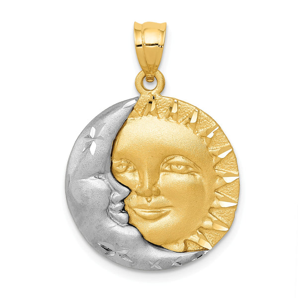 14k Two-tone Sun & Moon Charm
