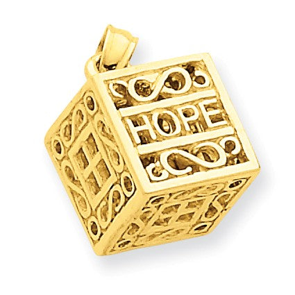 14k Faith & Hope Prayer Box Charm