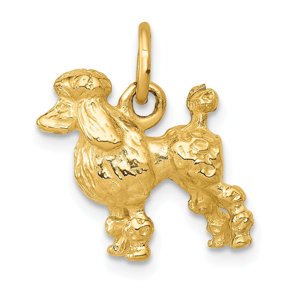 14k Solid 3-Dimensional Poodle Charm