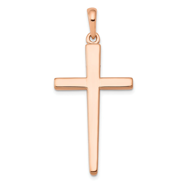 14KT Rose Gold 44X20MM Cross Pendant-Chain Not Included
