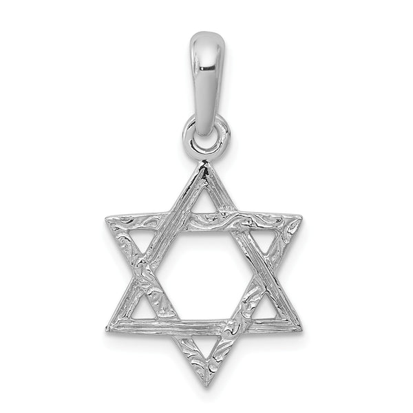 14KT White Gold 26X15MM Reversible Star Of David Pendant-Chain Not Included