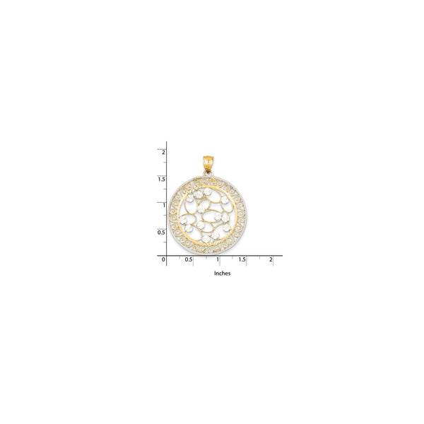 14KT Yellow Gold 48X36MM Diamond-cut Filigree Pendant-Chain Not Included