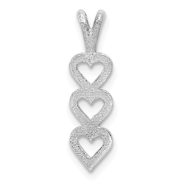 14KT White Gold 18X5MM 5MM Heart Pendant-Chain Not Included