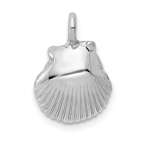 14KT White Gold 16X10MM Seashell Pendant-Chain Not Included