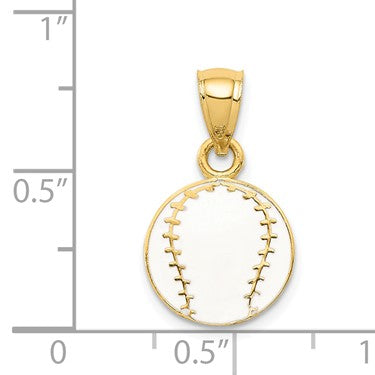 14KT Yellow Gold 20X11MM Sports Baseball Pendant-Chain Not Included