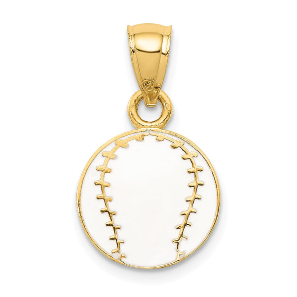 14KT Yellow Gold 20X11MM Sports Baseball Pendant-Chain Not Included