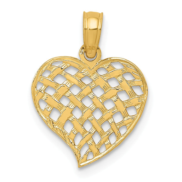 14KT Yellow Gold 18X13MM Heart Pendant-Chain Not Included