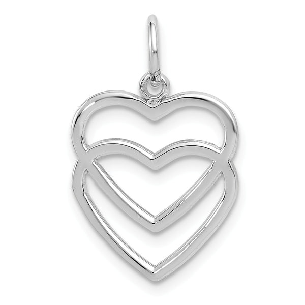 14KT White Gold 22X15MM Heart Pendant-Chain Not Included