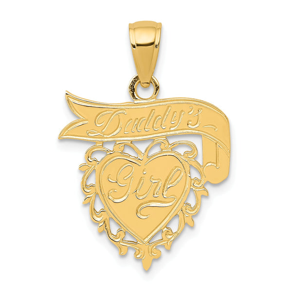 14KT Yellow Gold 23X18MM Daddy's Girl Pendant-Chain Not Included