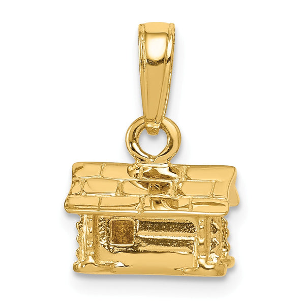 14KT Yellow Gold 15X10MM Three Dimensional Pendant-Chain Not Included