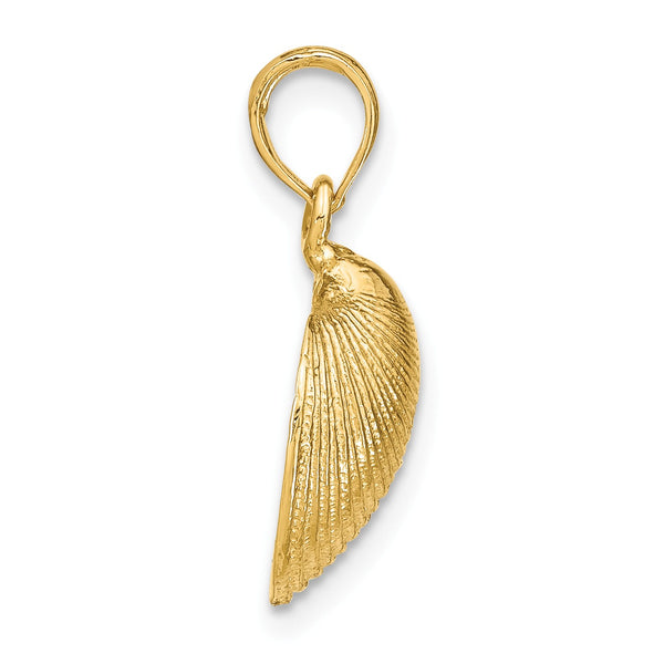 14KT Yellow Gold 21X16MM Clam Shell Pendant-Chain Not Included