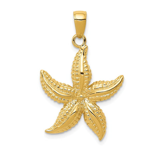 14KT Yellow Gold 30X20MM Starfish Pendant-Chain Not Included