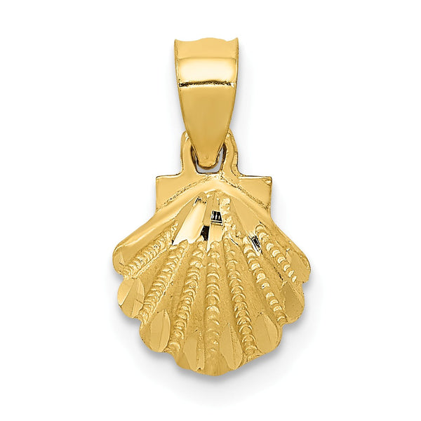 14KT Yellow Gold 16X8MM Scallop Shell Pendant-Chain Not Included