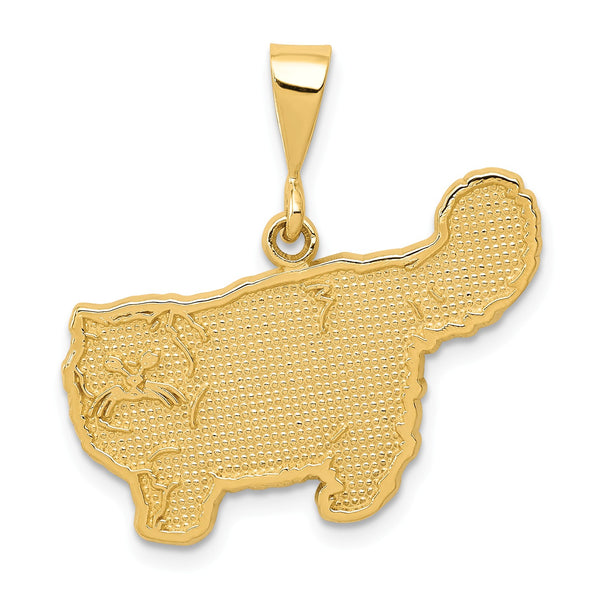 14KT Yellow Gold 26X25MM Cat Charm