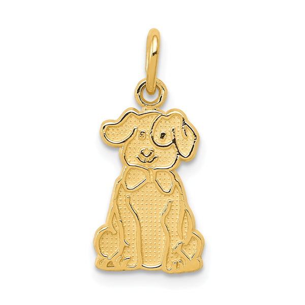 14KT Yellow Gold 21X10MM Puppy Pendant-Chain Not Included