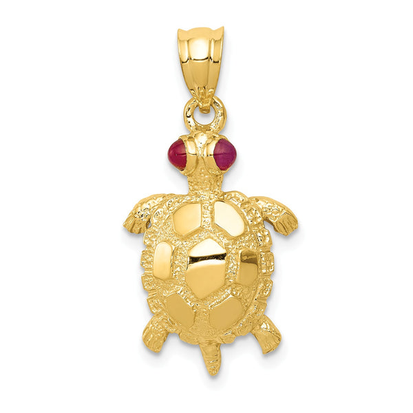 14KT Yellow Gold 26X14MM Turtle Pendant-Chain Not Included