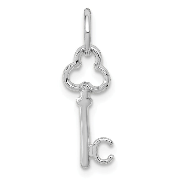 14KT White Gold 19X4MM Key Initial Pendant-Chain Not Included; Initial C
